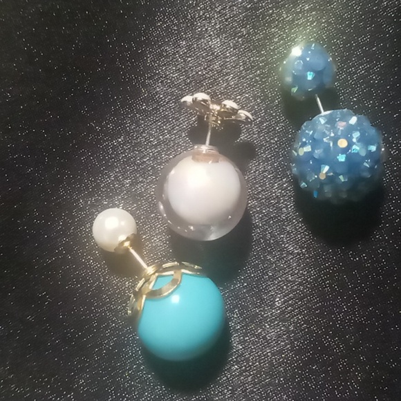 Ball back earrings reversible 3 pair. - Picture 11 of 12